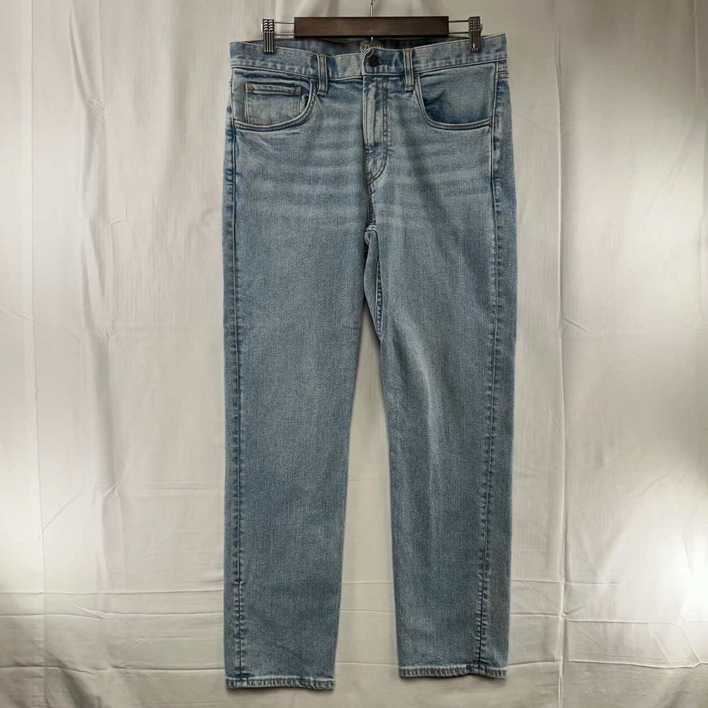 Faherty Jeans Mens 32x30 Light Blue Straight Leg Organic Cotton MDS2401ERS